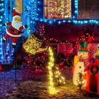 Christmas Santa Solar Kettle Lights, Solar Garden Watering Can Lights with Cascading Lights, Waterproof Hanging Metal Outdoor Lantern Decorations for Garden Patio Porch Yard (Warm) - Image 6
