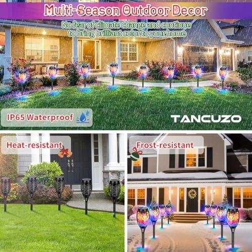 6Pack Solar Lights Outdoor, Solar Torch Light with Flickering Flame - Image 3