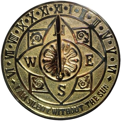 Brass Sundial Clock for Garden Yard Outdoor | Handmade Vintage Brass Large Sundial Clock Perfect for Beloved Ones | Home Decor Gift for Couples Anniversary Parents Grandparents - Image 3