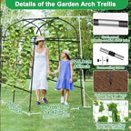 Garden Arch Trellis for Climbing Plants Outdoor, 7ft Extra Tall Metal Walkway Trellis Cucumber Arch Trellis Archway Arbor Tunnel Large Trellis for Climbing Vines Vegetable Grape Garden Raise Bed - Image 2