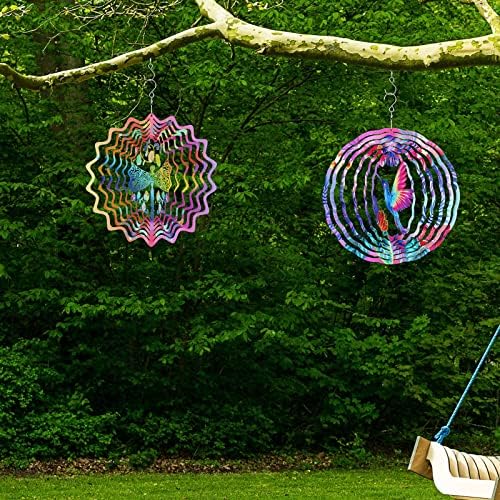 3 Pack Stainless Steel Wind Spinner Butterfly Dragonfly Hummingbird for Yard and Garden 12 Inch 3D Metal Wind Spinner Hanging Outdoor Porch Decor Art Kinetic Sculptures for Indoor Outdoor Decorations - Image 6
