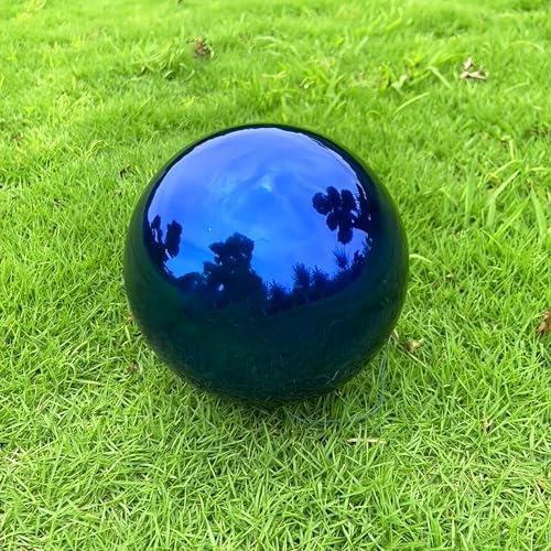 Outdoor Garden Gazing Mirror Ball: Gazing Ball, Stainless Steel Garden Mirror Globe, for Home Outdoor Pond Swimming Pool Decoration Gift, Hollow Floating Reflective Globe (Blue,8in) - Image 3
