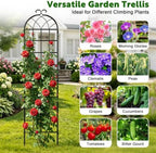 LZRS 82.7 x 80in Rustic Iron Arch Decoration Garden Trellis with Black Metal Coating – Perfect for Supporting Climbing Plants Outdoor, Roses, Vines, Flowers, and Vegetables. - Image 4