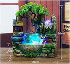 Desktop Rockery Waterfall Fountain, Tabletop Mini Rockery Crafts, Indoor Fountain Rock Resin Ornament,Living Room Desktop Bonsai Ornaments,Home Interior Decoration Resin Craft - Image 3