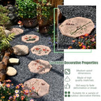Kunovo Oriental Style Stepping Stone for Decor, Eco-Friendly Resinous Garden Step Stones, Octagonal Courtyard/Path/Lawn/Backyard Decorative Stone (Size : Bamboo), 58741 - Image 2