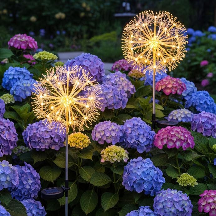Solar Patio Lights, 2-Pack Warm Yellow Firework Outdoor Garden Twinkle by pilavaloo