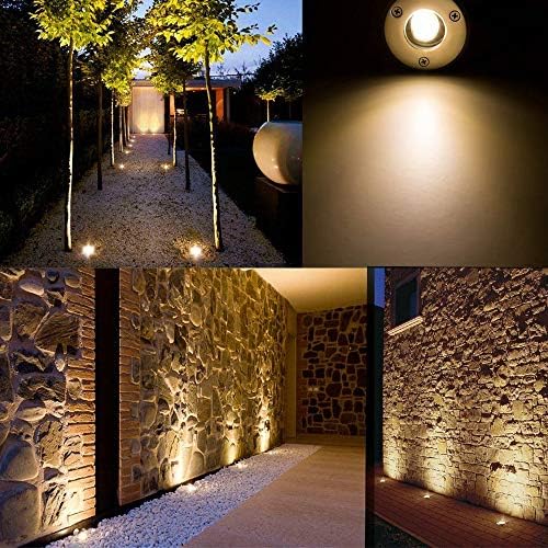12Pack Well Lights LED Low Voltage Landscape Lights, Outdoor In Ground Light 12V-24V 5W Warm White 3000K, IP65 Waterproof Up Lighting for Pathway, Driveway, Deck, Garden, with Wire Connectors - Image 7