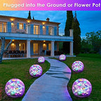 Solar Garden Lights, 2 Pack 80 LED Multicolor Cracked Glass Solar Outdoor Lights Decorative, Upgraded Waterproof Ball Light for Yard Pathway Patio Lawn Christmas Outside Decor, 5.9" - Image 2