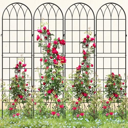 DoCred 4 Pack Garden Trellis for Climbing Plants, 71 Inch Metal Trellis by DoCred