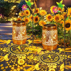 2 Pack Hummingbird Sunflower Solar Lanterns Outdoor with Shepherd Hook, Birthday Gift Mothers Day Gift for Women Mom Grandma Wife Daughter, Waterproof Hanging Lights, Decor for Yard Garden Patio Lawn by YJFWAL