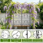 hogardeck 4 Packs 84 * 19 inch Metal Garden Trellis for Climbing Plants Outdoor,Heavy Duty,Black Coating Rustproof Trellis for Rose, Vegetable, Flowers, Expandable,Perfect for Training Climbing Plants - Image 4