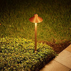 VOLT Flat Hat 12V Copper Path Light (7" Shade) & 3W 2700K G4 LED Bulb - Image 7