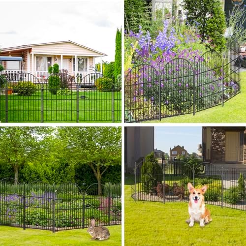 Garden Fence Border, 36 in(H) x17.5 Ft(L) 8 Panels, Tall Garden Animal Barrier Fence with Gate, Dog Fence Outdoor for Yard, Arched Rustproof Metal No Dig Fence, Flower Bed Fencing - Image 5