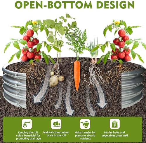 TBMLC 48" Round Galvanized Steel Fire Ring Pit/Raised Garden Bed Kit - Image 4