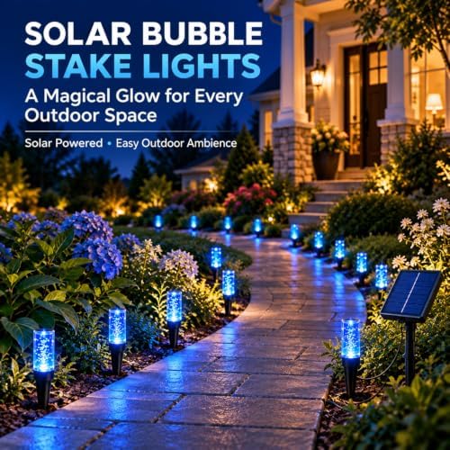 Solar Bubble Pathway Lights, 8 Modes Crystal Lights for Yard Walkway，E：30pc - Image 2