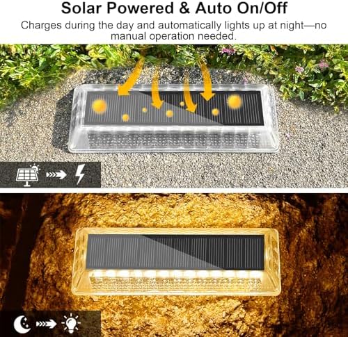 Lacasa Solar Deck Lights 8 Pack, Solar Light Outdoor Waterproof - Image 2