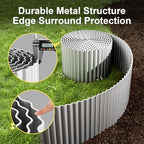 Land Guard Corrugated Garden Edging Border, 12" x 100' Landscape Paver Edging, Tall Landscape Edging, Fence for Garden, Flower Bed, Lawn and Landscape Edging (Silver) - Image 3