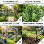 Metal Garden Arbors 8Ft Thickened Arch Trellis for Climbing Plants - Image 6