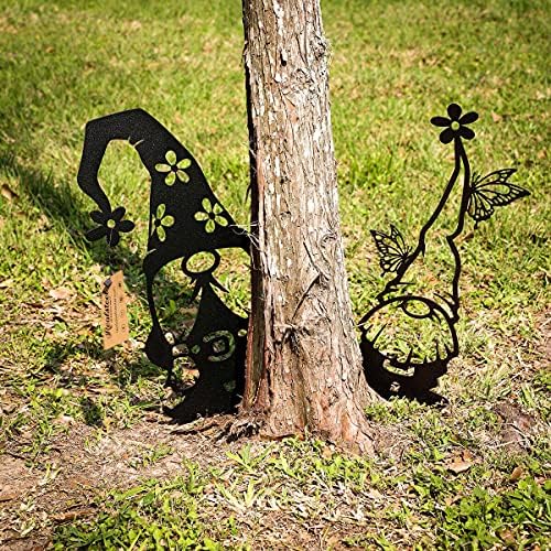 RealSteel Metal Garden Gnomes Outdoor – 4 Pack Steel Lawn Ornaments & Statues, Funny Yard Décor, Weatherproof Garden Decorations, Whimsical Yard Art, Holiday Seasonal Décor, Unique Gift for Gardeners - Image 3