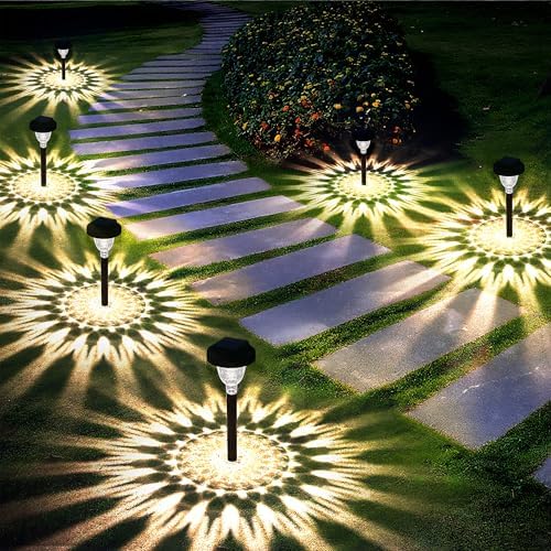 Siatom Solar Pathway Lights 10 Pack, Bright Solar Path Lights Outdoor Waterproof IP65, Walking Path Solar Lights for Outside, Garden, Lawn, Walkway, Yard (Warm White) by SiatomLighting