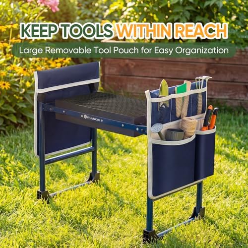 Garden Kneeler and Seat, Foldable Heavy Duty w/Soft Kneeling Pad - Image 5
