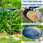 Free Standing Bird Baths for Outdoors, 58" H Decorative Bird Bath Feeder Combo with Metal Stake, Upgraded 5 Spikes Detachable Antique Birdbaths for Garden Patio Yard Lawn (Dragonfly) - Image 2