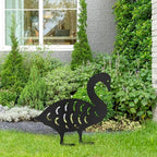 Swan Metal Garden Stake Decorative, Elegant Bird Design Silhouette Statues for Yard Art, Outside, Patio, Outdoor Decor, Garden Decorations, Lawn Ornaments - 20" Black - Image 4