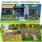 Garden Metal Fence 32" H x 22.5'L Decorative Dog Outdoor Yard Panels - Image 4
