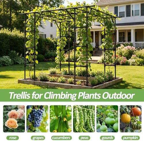 Grape Vine Trellis,Heavy Duty Metal Plant Support Trellis-113L*81W*96H in - Image 6