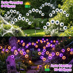 Halloween Decorations Outdoor, 6 Pack 36 LED Purple and Orange Solar Scary Eyeball Swaying Lights, Solar Firefly Light Waterproof Outdoor Lights for Halloween Yard Garden Party - Image 3