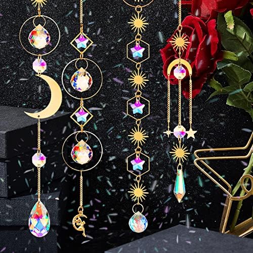 Ysleen 16 Pcs Hanging Crystals Suncatcher for Window with Chain, Rainbow - Image 5