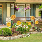 2-Pack Metal Flowers for Outside, 30-Inch Sunflower Yard Stakes - Image 5