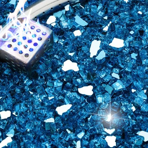 NUPICK 10 Pound Fire Glass, 1/4 Inch Reflective Fire Pit Glass by CreateAmazingChoice