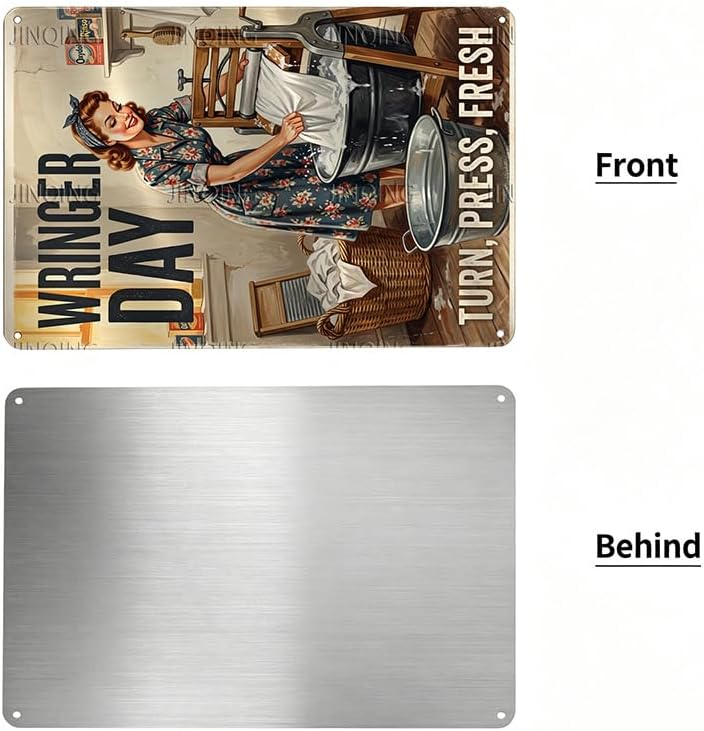 Woman Doing Vintage Laundry Tin Sign 8x12Inch - Image 2
