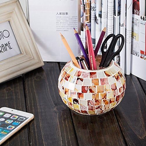 Waterproof Color Changing Table Lamp, Solar Powered Mosaic Glass Ball LED Garden Lawn Night Light Lamps, Party Lights for Home,Yard, Indoor,Outdoor Decoration Lights (Granite) - Image 4
