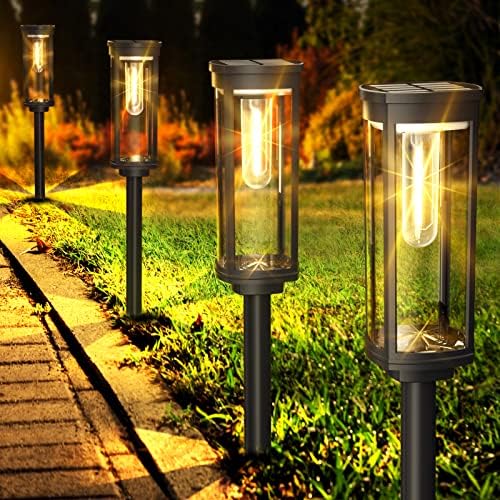 COXSENI Solar Pathway Lights Outdoor Waterproof Warm White, 6 Pack by COXSENI