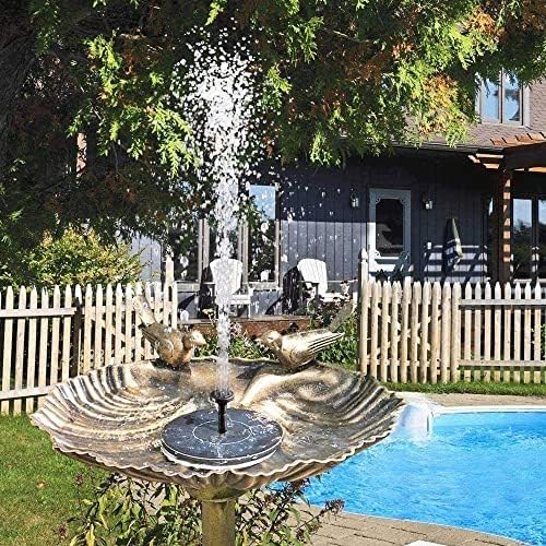 Solar Fountain Pump 2. 5 W Circle Solar Water Pump Floating Fountain Built- in 800 mAh Battery with 4 Nozzles, for Bird Bath, Fish Tank, Pond or Garden Decoration Elegant and Beautiful - Image 2