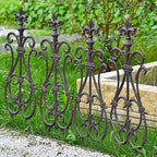 Sungmor Decorative Cast Iron Brown Flower Bed Fence - 28 Inches Tall 4 Pack - Image 4