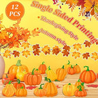 12 Pcs Thanksgiving Pumpkin Yard Sign with Stakes, Fall Garden Lawn Stakes - Image 2