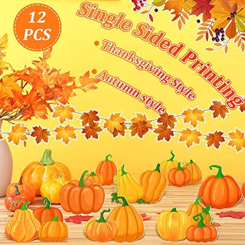 12 Pcs Thanksgiving Pumpkin Yard Sign with Stakes, Fall Garden Lawn Stakes - Image 2