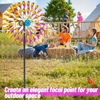 Wind Spinner Kinetic Wind Sculpture, 23.4" W x 79.3" H Large Metal Outdoor Windmill with 5‑Prong Stable Base, 360° Rotatable 2‑Blade Wind Catcher Yard Art Decor for Patio Lawn Garden Backyard - Image 6