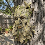 10.3" Whimsical Tree Face Sculpture, Garden Peeker Statue, Outdoor Trunk Tree Huggers Art, Landscape Accent Ornament, Hanging Fairy Elve Figurine for Yard Art, Trees Decor Wall Mounted Statues - Image 5