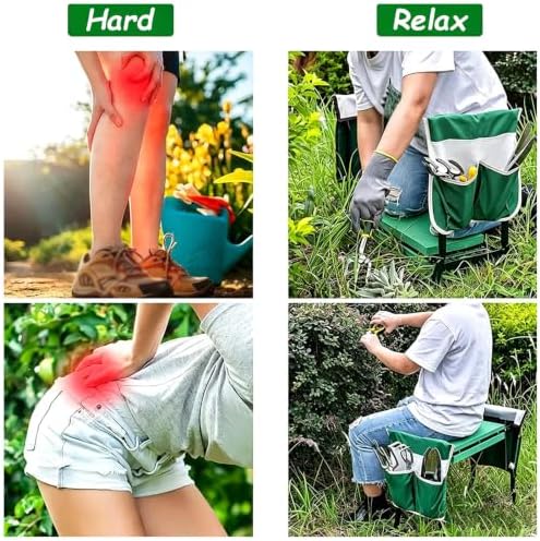 Garden Kneeler Seat,Folding Stool with Handles,Thick EVA Foam Pad - Image 3