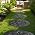 18 in. Round Cast Stone Large Floral Step Stone or Wall Plaque-Aged Charcoal (Set of 3) - Image 5