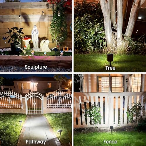 JEJOT Solar Spot Lights Outdoor Waterproof, Solar Spotlights, 4 Pack - Image 4