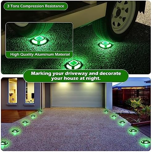 AGPTEK Solar Driveway Lights Outdoor 4 Pack, 2 Color Modes LED Deck Dock - Image 5