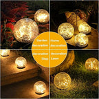 TOMEX 4 Pack Solar Garden Lights, Cracked Glass Ball Waterproof Warm White LED for Outdoor Decor Decorations Pathway Patio Yard Lawn, 4 Pack (4.7") - Image 7