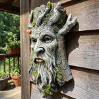 10" Whimsical Tree Face Sculpture, Garden Peeker Statue, Outdoor Trunk Tree Huggers Art, Landscape Accent Ornament, Hanging Fairy Elve Figurine for Yard Art, Trees Decor Wall Mounted Statues - Image 5