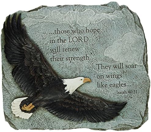 Joseph's Studio by Roman Inc., EAGLES WINGS GARDEN STONE, Garden Collection, Religious Statue, Holy Family, Memorial, Angel, Patron Saint, Garden Décor (11x12x2) by JosephsStudio