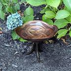 Achla Designs Dara Knot Copper Birdbath with Tripod Stand - Image 3